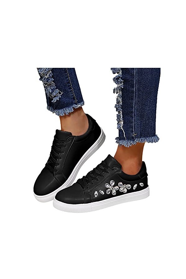 Basket Femme Chaussure de Course Marche Femmes pour Femmes Baskets de Mode Baskets Chaussures Rhinestone Chaussures pour Femm