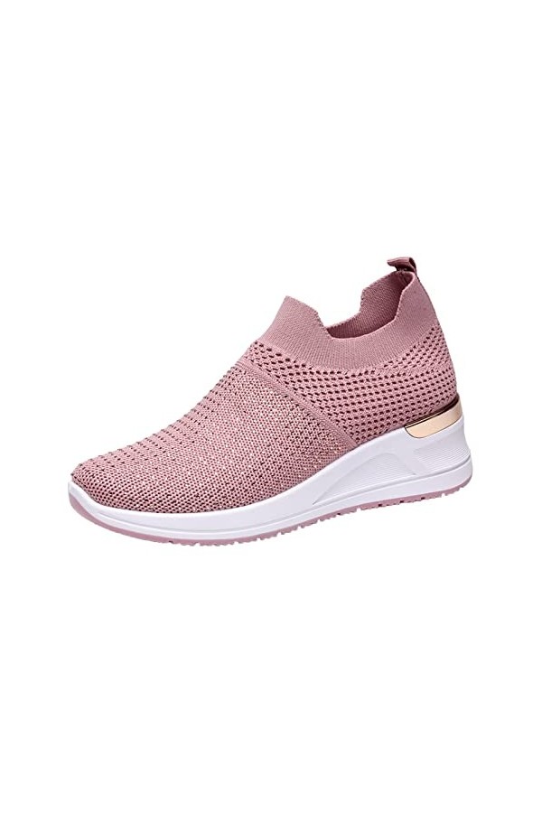 Baskets Mode Femmes Baskets Confort Femmes Chaussures décontractées Femmes Gris Couleur Chaussures de Marche Dame Chaussures 