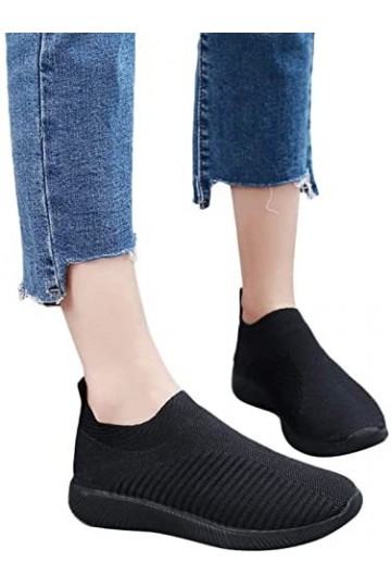 JQAM 2022 Chaussures décontractées Femmes Chaussures de Sport en Plein air Chaussettes tricotées à la Mouche Chaussures Chaus