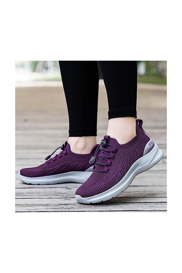 Baskets Mode Femme Sneakers Respirant Mesh Confortable Chaussures de Running Sport Confortables Pas Cher Mode LéOpard Tique C