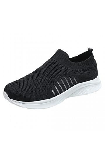 Baskets Mode Femme Sneakers Respirant Mesh Confortable Slip-on Baskets Mode Basses Chaussures DéContractéEs Imprimé Chaussure