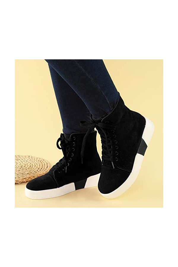 550 Basket Femme Chaussure de Course Marche Baskets à Lacets pour Femmes Baskets Montantes à la Mode Bottines Chaussures déco