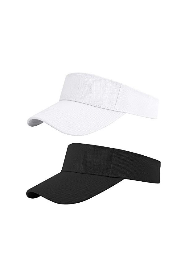 Cooraby Casquette de sport réglable pour homme et femme, noir/blanc, Taille M