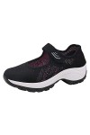 Baskets et chaussures de sport pour femme - Noir - Maille épaisse - Chaussures décontractées - Pour étudiant - Rocking - Mode