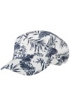 Lipodo Casquette Gavroche Allover Leaves Femme - Baker Boy avec étiquette visière, visière Printemps-été - S 55-56 cm Blanc