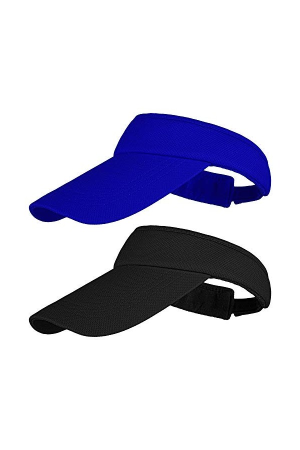 Cooraby Pare-soleil de sport réglable avec bandeau anti-transpiration pour filles et femmes, noir, Taille M