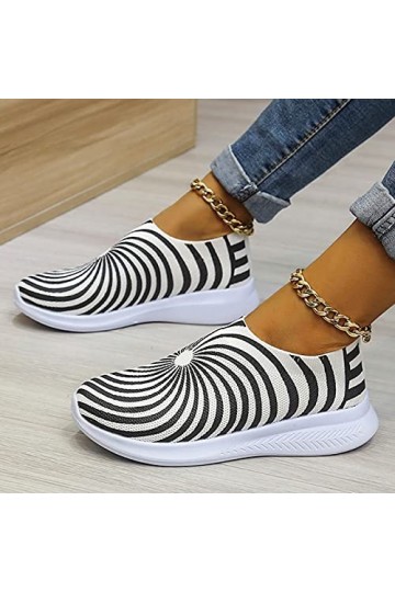 YJING Baskets pour femme - Chaussures de course - Mode - Décontractées - Slip-on Wedges - Baskets dextérieur respirantes - P