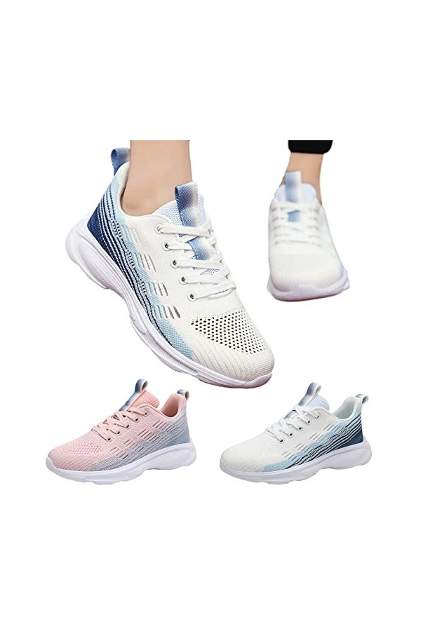 Chaussures de Sport Femme Respirant Femmes Baskets Mode dégradé Quatre Saisons Chaussures de Sport Maille Respirant Confortab