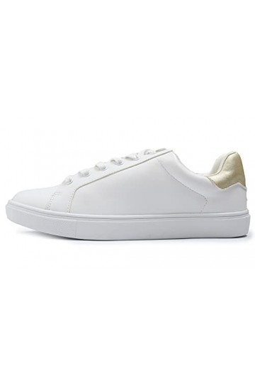 Feversole Womens Featured PU Leather Lace-Up Sneaker,Tenis Baskets à Lacets en Cuir PU pour Femme, Bonnet Lacets à Talons do