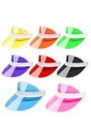 Lot de 8 pare-soleil rétro unisexe style années 80 pour femme en plastique - Chapeau de soleil rétro pour golf, déguisement d