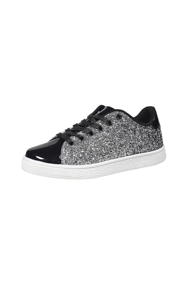 Coo2Sot Chaussures Femme Ete De Planche Lacets Paillettes Ées Fines Décontracté Basses Mocassins Plats Basket Basse, Basket S