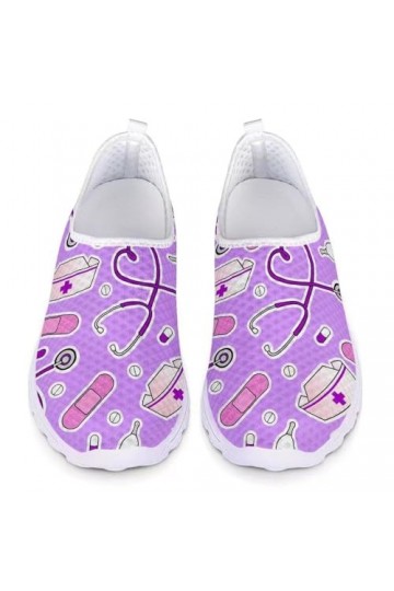 chaqlin Femmes Hommes Chaussures de Course pour Baskets de Sport en Maille avec Chaussures de Jogging imprimées infirmières M