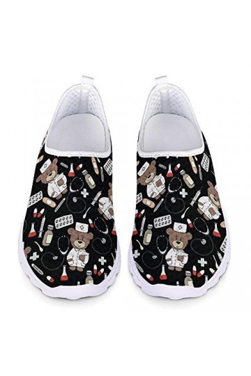 Woisttop Chaussures de Course Unisexes pour Femmes Appartements Maille Baskets de Sport à la Mode avec Jogging de Marche sans