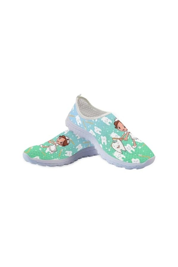 chaqlin Femmes Chaussures de Course Caricature Dentiste infirmière Baskets Chaussures de Jogging Baskets légères Chaussures d