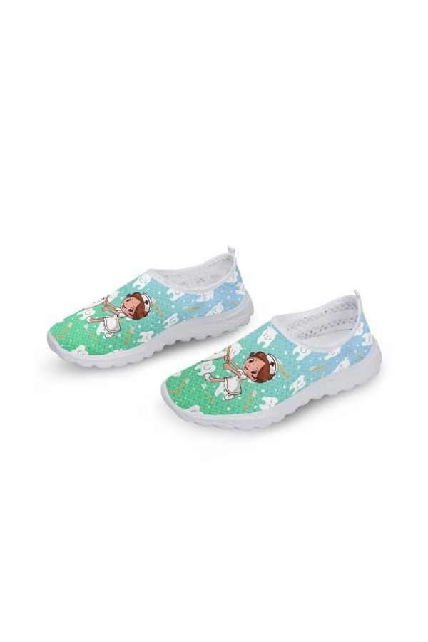 chaqlin Femmes Chaussures de Course Caricature Dentiste infirmière Baskets Chaussures de Jogging Baskets légères Chaussures d