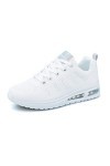 Lanivic Femmes Baskets Dames Chaussures de Course Baskets de Sport athlétique Plates à Lacets décontractées Plat Blanc EU 40