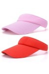 2 Pièces Visières de Soleil pour Femmes et Les Filles, Casquette Pare-Soleil Sport Femme Vide Chapeau Long Bord Réglable Hat 