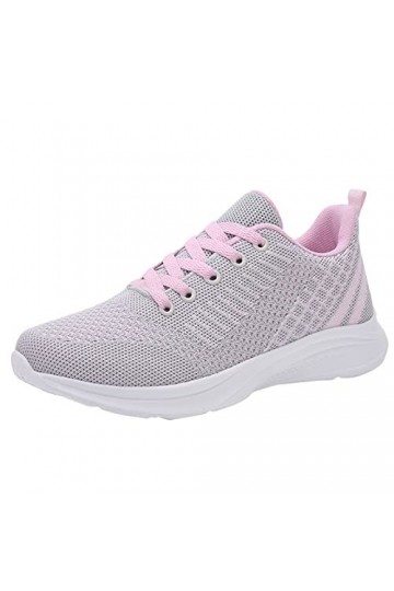 Baskets Mode Femme Chaussures Confortables Respirantes à Lacets Baskets décontractées Dames Maille Mode Baskets pour Femmes 