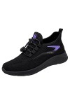 Mode été Automne Femmes Baskets Plat léger Maille élastique Respirant Baskets Femme Mode Running 1-Black, 39 