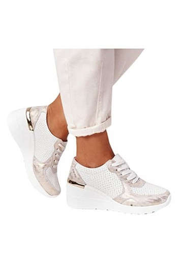 YJING Baskets 01 noires de sport pour femme - Slip in - Chaussures de sport pour femme - Chaussures de randonnée - Baskets bl