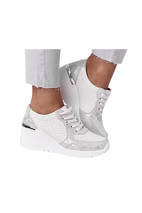 YJING Baskets 01 noires de sport pour femme - Slip in - Chaussures de sport pour femme - Chaussures de randonnée - Baskets bl