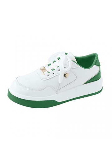 Chaussures Tennis Enfant Chaussures de Sport décontractées Confortables à Semelles épaisses en Cuir à Blocage de Couleur pour