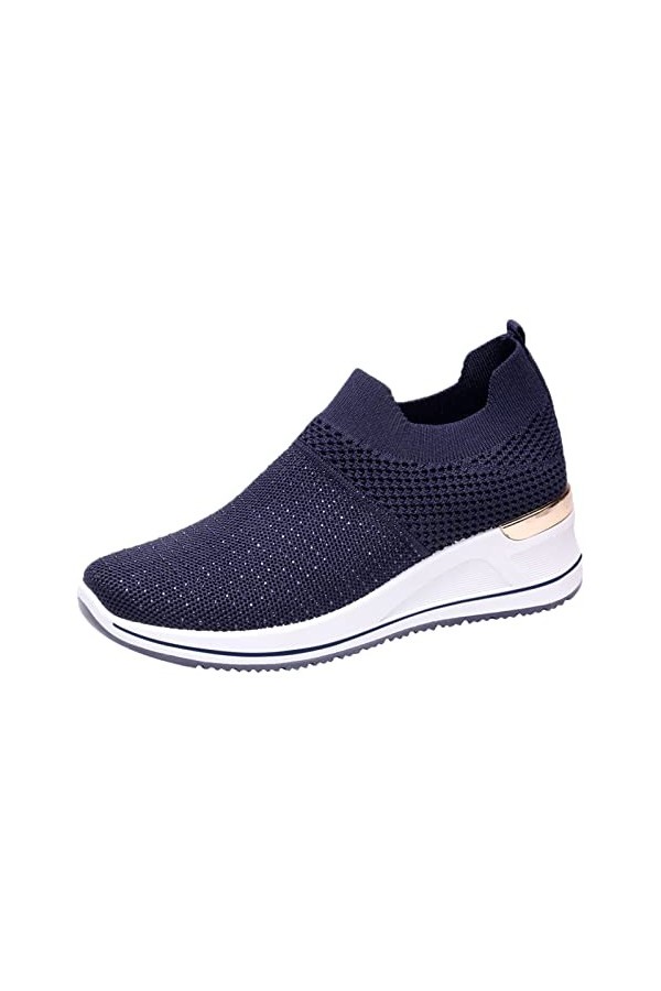 Baskets Mode Femmes Baskets Confort Femmes Chaussures décontractées Femmes Gris Couleur Chaussures de Marche Dame Chaussures 
