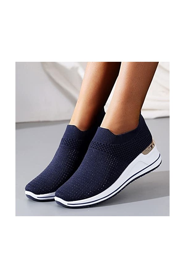 Baskets Mode Femmes Baskets Confort Femmes Chaussures décontractées Femmes Gris Couleur Chaussures de Marche Dame Chaussures 