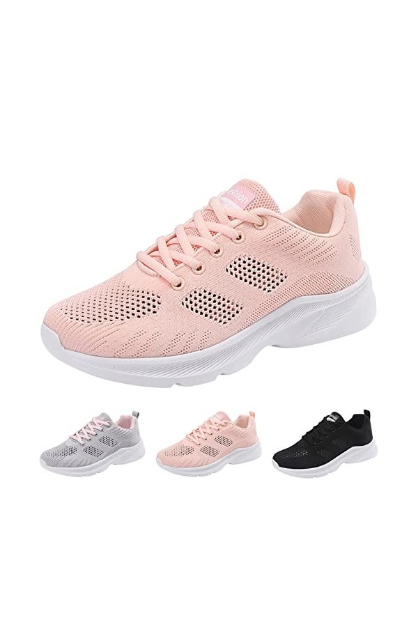 Baskets Femme Chaussures de Sport Running Femmes Baskets Mode été Nouveau modèle Maille Respirant et Confortable antidérapant