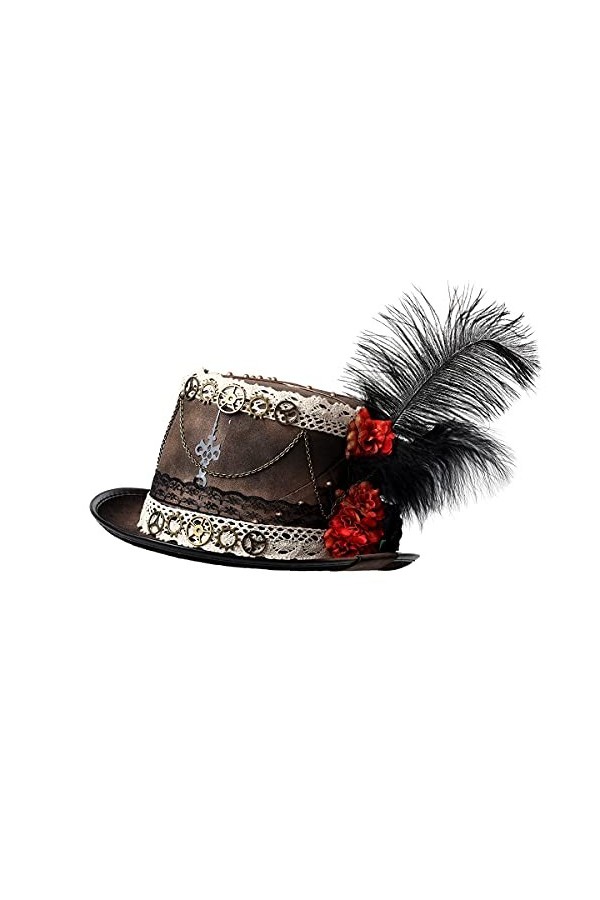COSDREAMER Chapeau gothique victorien en en dentelle noire détachable pour filles et femmes Noir 1 