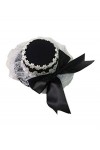 Black Sugar Mini Bibi Petit Chapeau Décoration Bijoux Cheveux Mariage Cérémonie Paillettes Rubans Gothique Lolita Rétro Médié