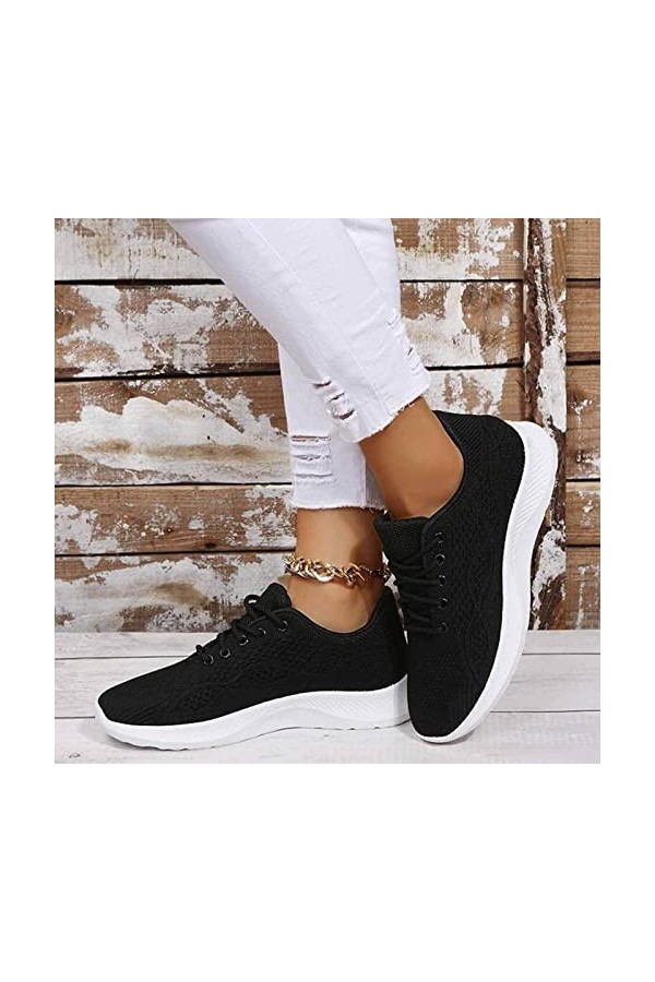 Escarpin Femme Talon Compensé Baskets Mode Femmes Baskets Confort Femmes Chaussures décontractées Femmes Gris Couleur Chaussu