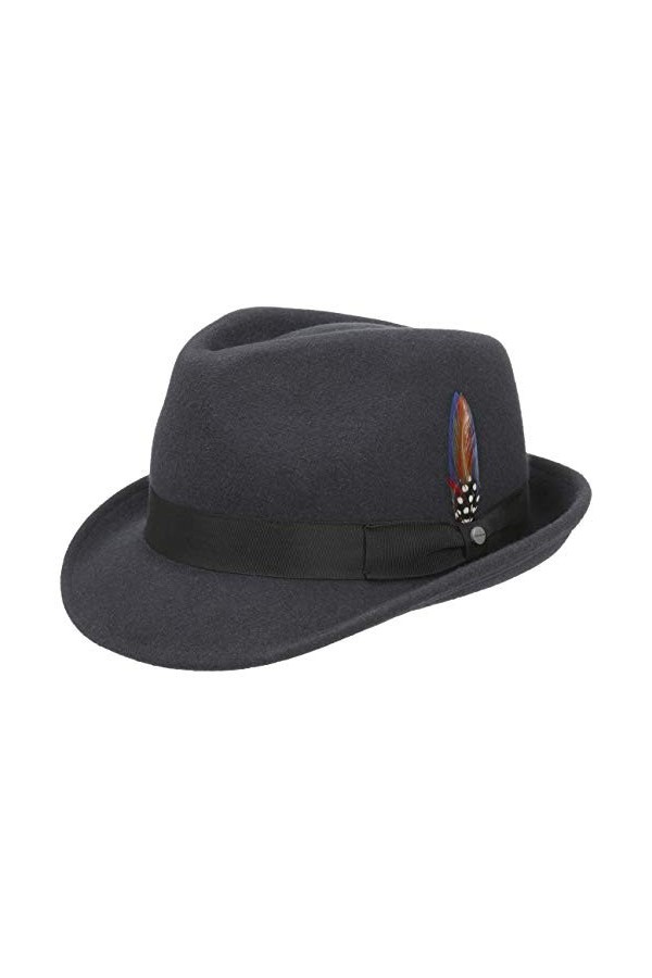 STETSON Chapeau Lucille Trilby Femme - pour Fedora avec Ruban Gros Grain Printemps-été - M 56-57 cm Gris