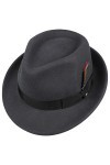 STETSON Chapeau Lucille Trilby Femme - pour Fedora avec Ruban Gros Grain Printemps-été - M 56-57 cm Gris
