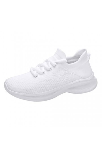 Basket Femme Confort Chaussure de Running Femmes Baskets à la Mode et Couleur Unie Le Nouveau modèle été Maille Respirant Con
