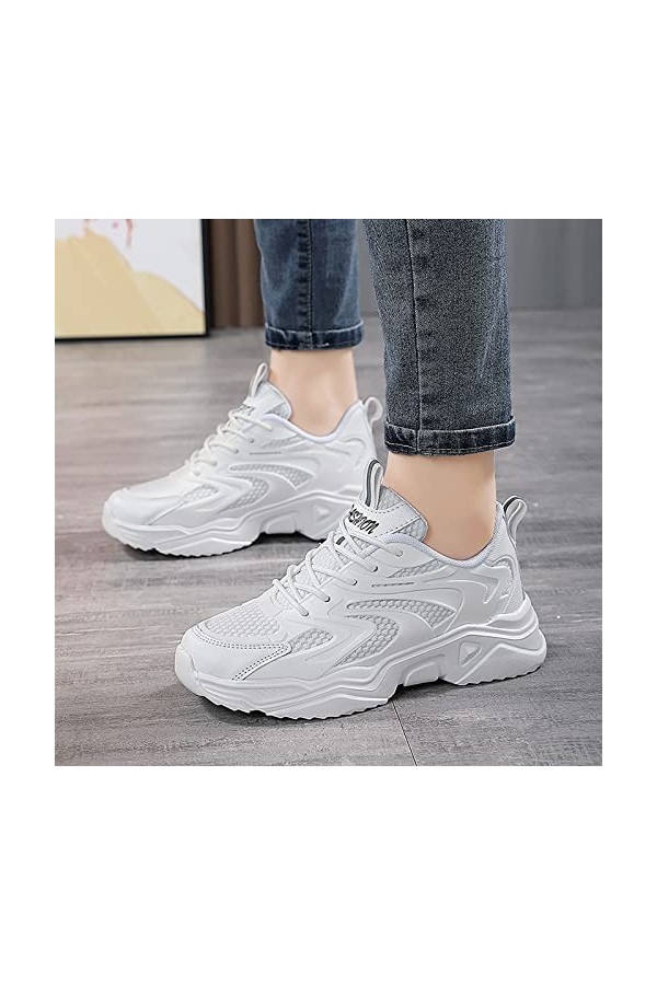 Chaussure Orthopedique Femme Chaussures Respirantes Basket Mode Baskets élégantes Chaussure de Running Toile Sneakers Maille 