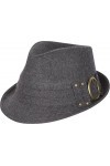 Sakkas 104FL Chapeau Fedora Laine Sammy Structured - Anthracite - Taille Unique