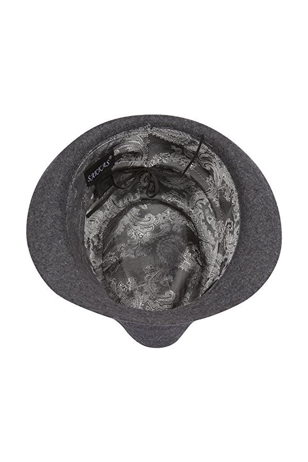 Sakkas 104FL Chapeau Fedora Laine Sammy Structured - Anthracite - Taille Unique