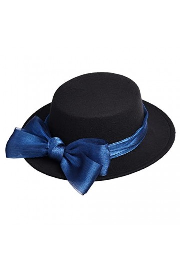 COSDREAMER Chapeau de style victorien vintage avec nœuds pour femme Bleu