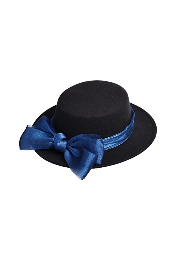 COSDREAMER Chapeau de style victorien vintage avec nœuds pour femme Bleu