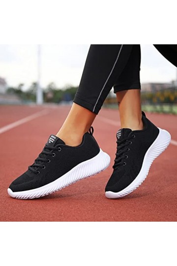 FGUUTYM Chaussures pour femme Largeur H 41 Nouvelles Baskets Mode Femme Baskets Confort Femme Casual Chaussures Femme Gris Ch