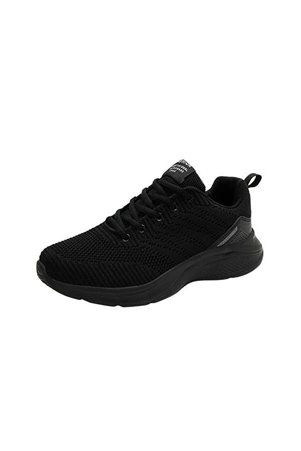 Baskets et chaussures de sport pour femme - Chaussures de sport en maille noire - Chaussures respirantes - Mode sport - Pour 