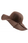 Urban GoCo Femmes Filles Chapeau de Laine en Feutre à Larges Bords Bowler Hat Fedora Elégant Capeline Floppy Cloche Noir 