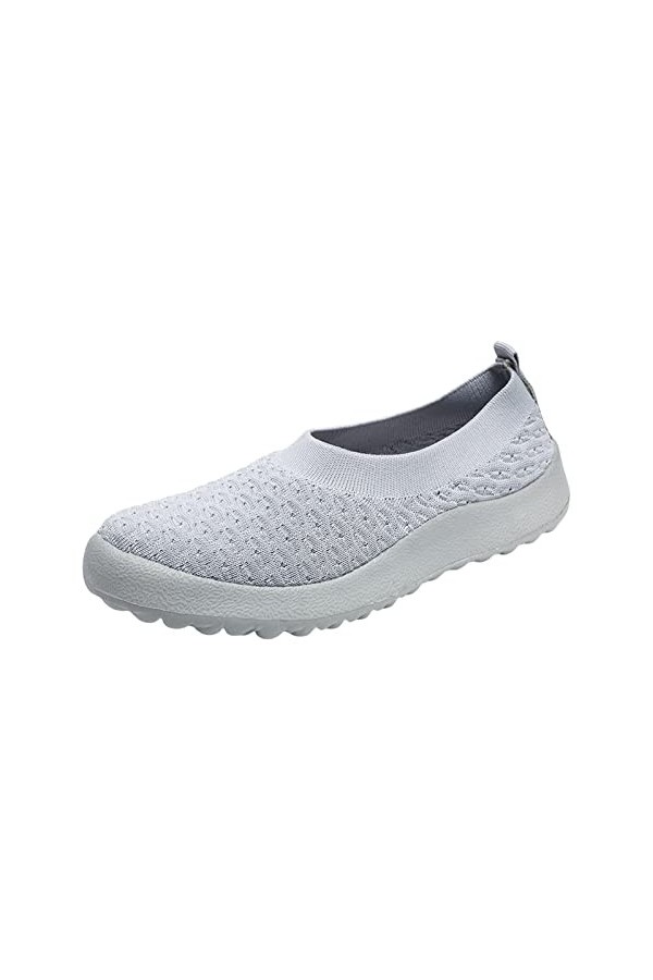Baskets Femme Chaussure de Course Basket Mode été Femmes Chaussures de Sport Fond Plat léger sans Lacet Couleur Unie Style Mo