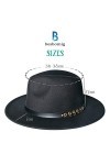 besbomig Fedora Chapeau de Jazz en Feutre Casquette à Large Bord Réglable Trilby Cap Printemps Automne Hiver Femme Homme Élég