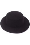 Chapeau classique unisexe en laine mélangée Chapeau à large bord plat de type pork pie Parfait pour mariage salon représentat
