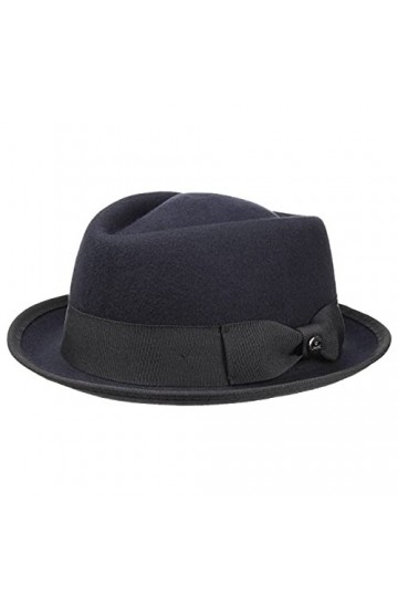 Lierys Chapeau Fedora Pork Pie Femme/Homme - pour Homme Chapeaux de Feutre Femme avec Ruban Gros Grain, Passepoil Printemps-é