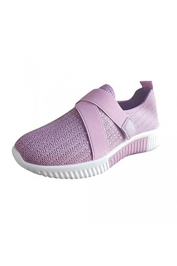 Chaussures de course respirantes pour femme - Chaussures compensées à enfiler - Chaussures de loisirs décontractées - Mode d