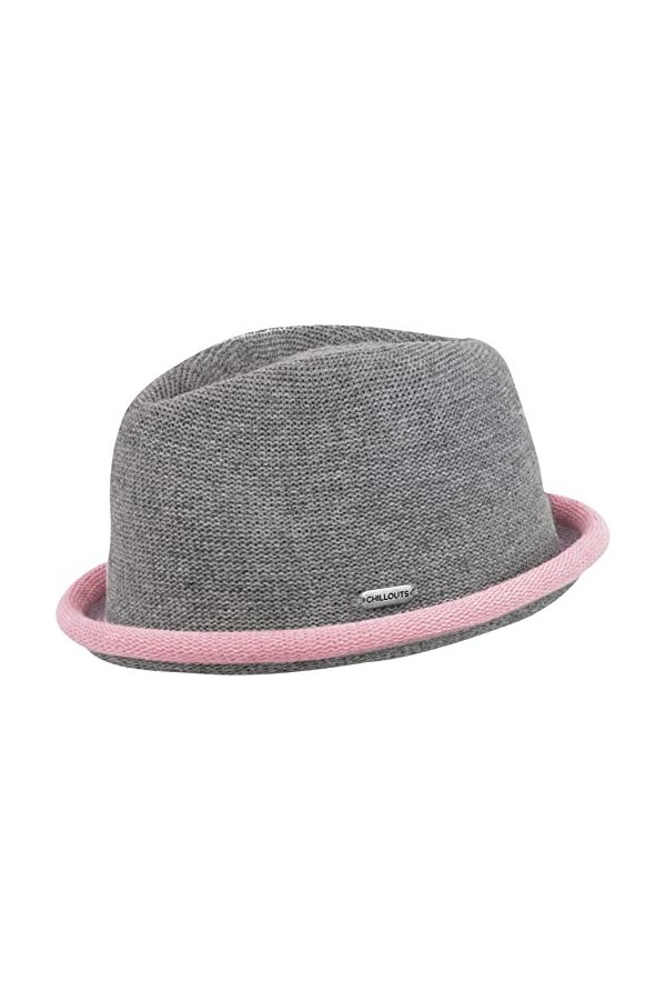 Chillouts Chapeau Boston Trilby, Gris Clair/Rose, S-M Femme