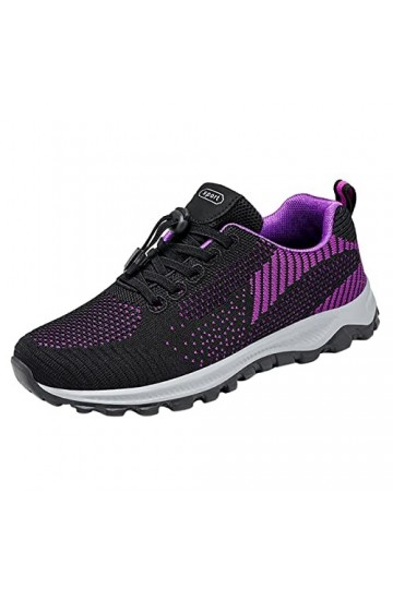 YJING Baskets Femme Chaussures De Course Mode Été et Automne Femmes Baskets Plates Antidérapantes Maille Respirant Casual Lac